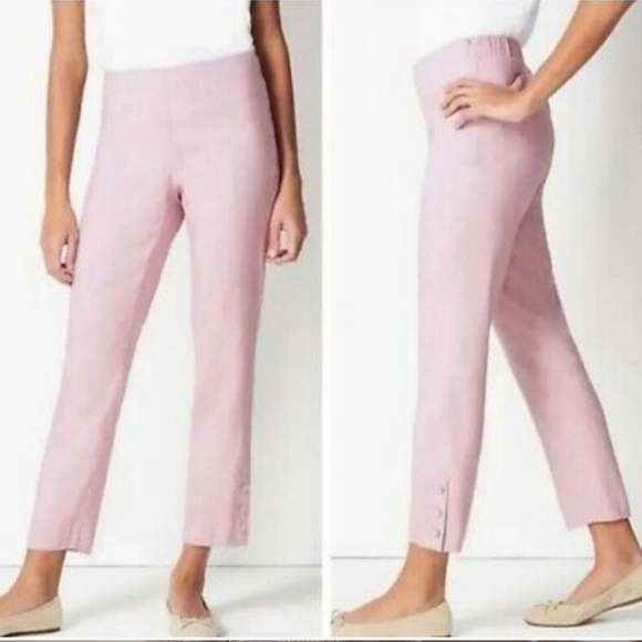 J. JILL sz large petite purple lavendar linen stretch pants new with tags WP114 - Picture 1 of 7